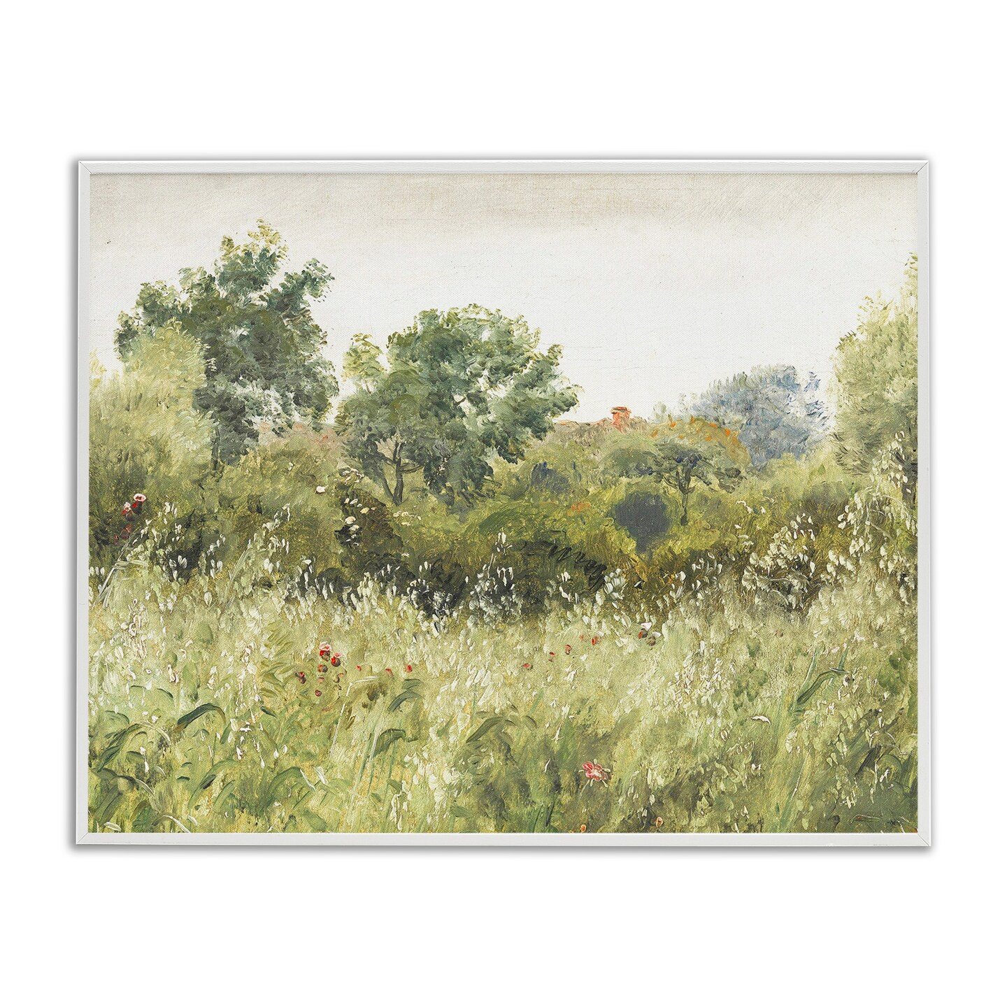 Stupell Industries Vintage Trees And Fields Black Framed Giclee Art, design by Leah Straatsma