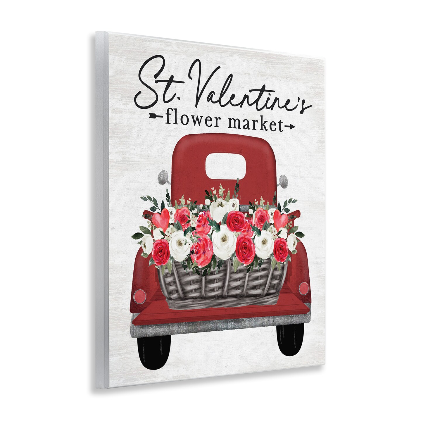 Stupell Industries St. Valentine's Flower Market Truck Wall Plaque Art, design by Lettered and Lined