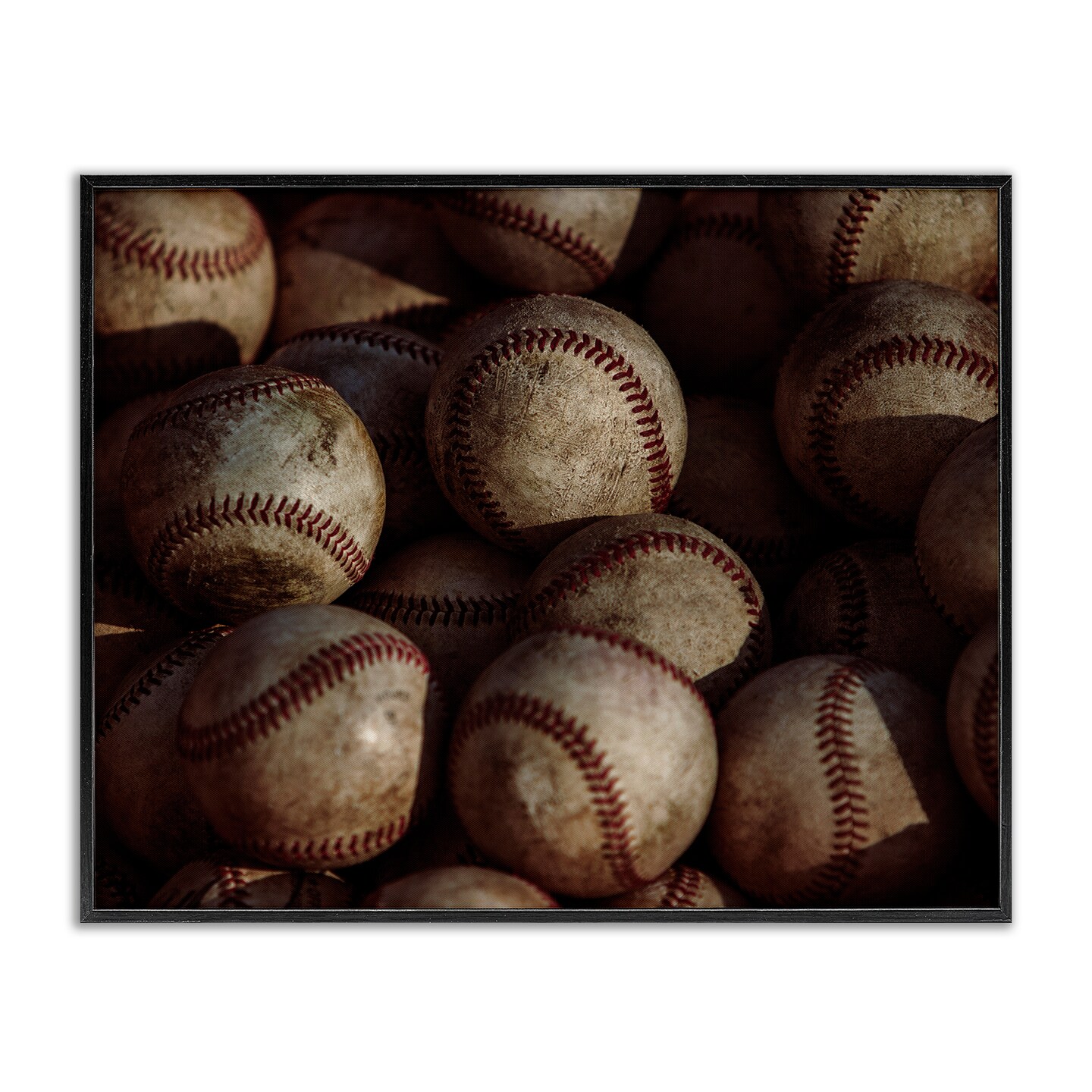 Stupell Industries Bin Of Baseballs Black Framed Giclee Art, design by Marcus Prime