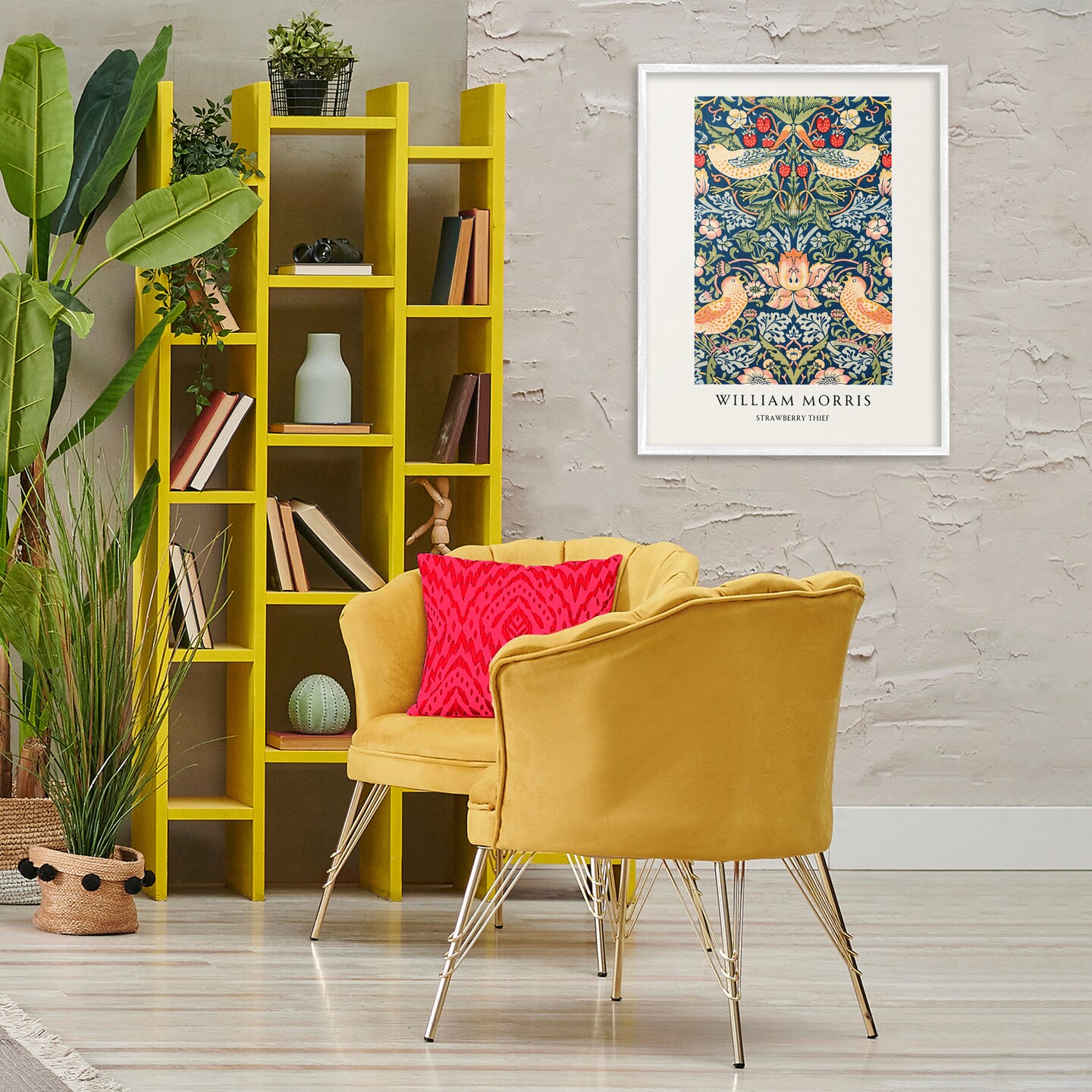 Stupell Industries William Morris Strawberry Thief Black Framed Giclee Art, design by Vintage Hustle