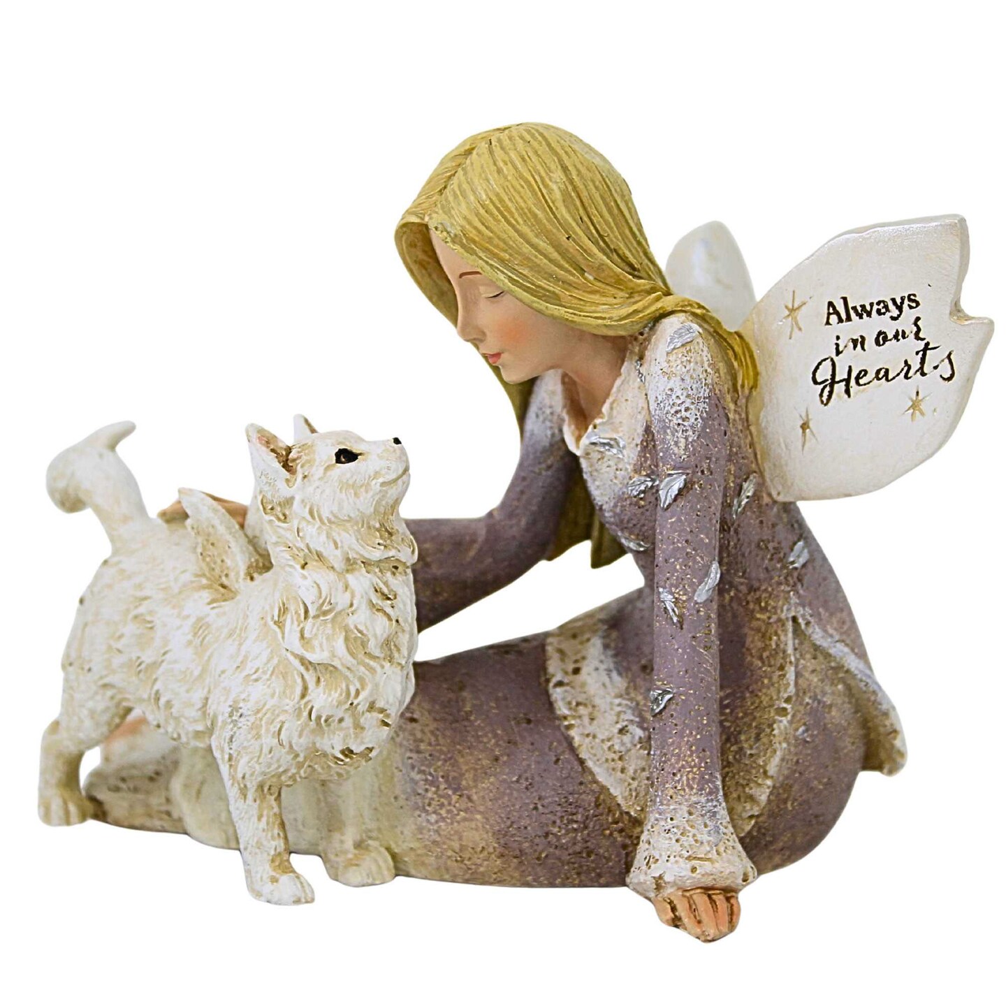 Roman 3.75 In Angel With Cat Figurine Bereavement Figurine , Bereavement Feline Heaven
