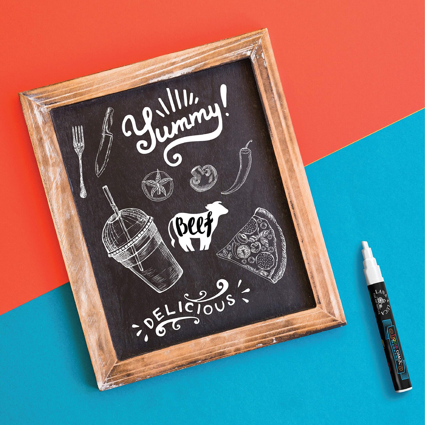 Liquid Chalk Markers for Blackboards - Bold Color Dry Erase Marker Pens - Chalkboards Signs, Windows, Blackboard, Glass - 6mm Reversible Tip (8 Pack)