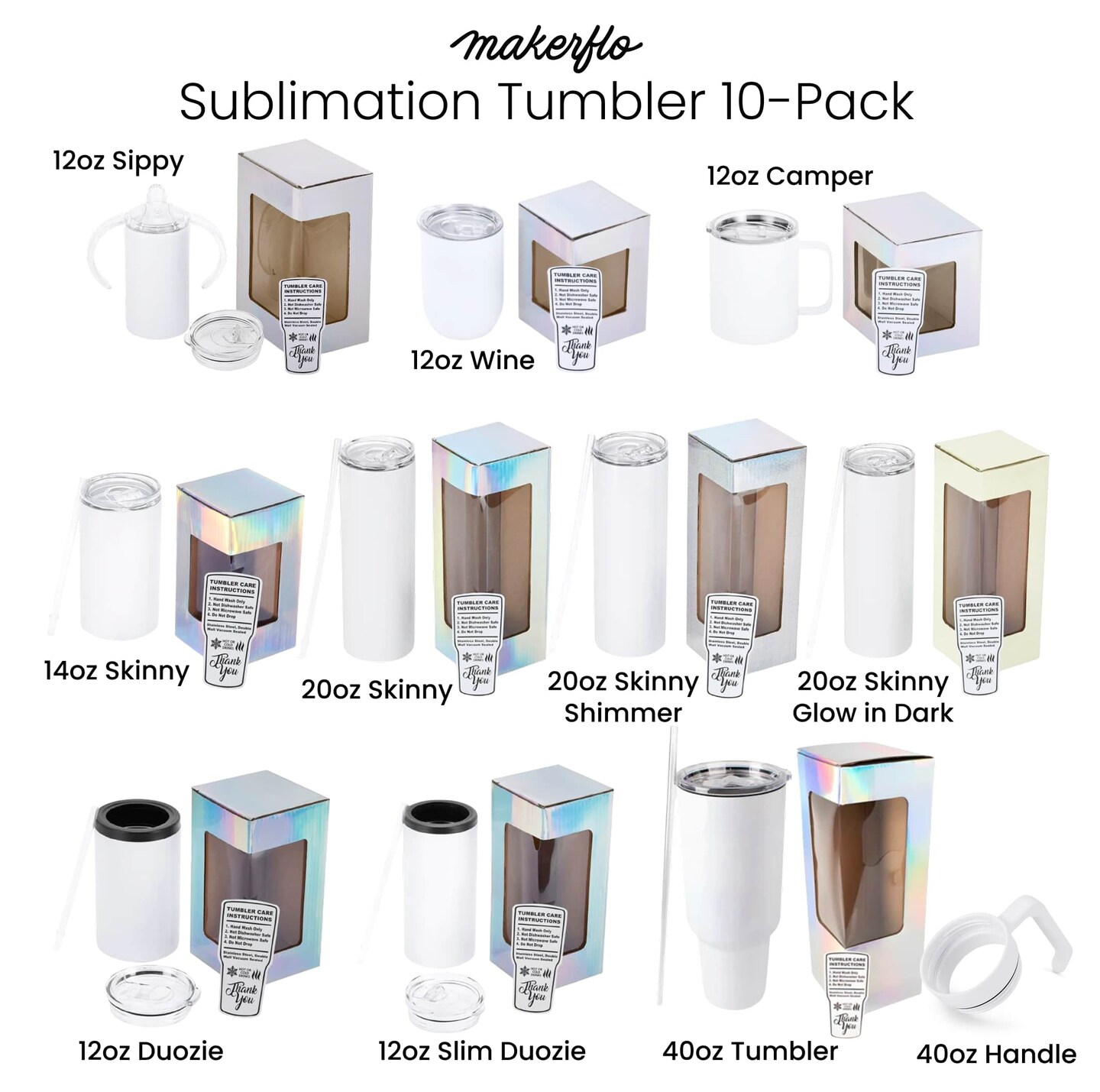 Sublimation Tumbler - 10 Pack