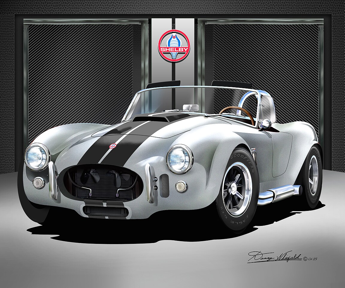 1965 Shelby AC Cobra 427 Platium Silver - Fine Art Print by Danny