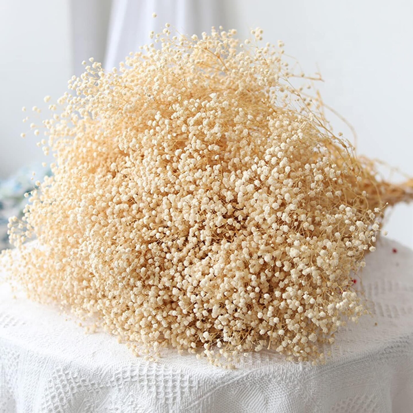 6500+ Dried-Babys-Breath-Flowers-Bouquet, Double Quantityed Ivory White Flowers, Natural Gypsophila Branches, Valentine&#x27;s Day, Dry Flowers Bulk for Vase, DIY Wreath Home Party Wedding(5.7Oz)