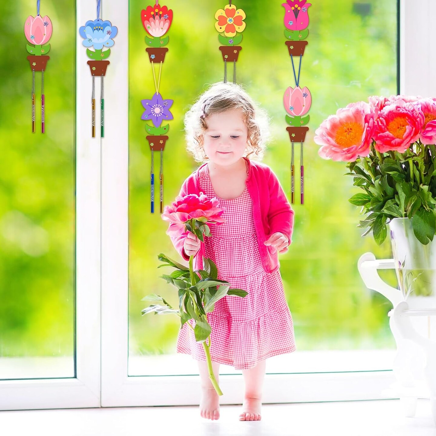 12 Pack Flower Wind Chime Craft for Kids