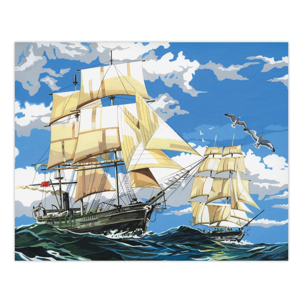 PCL1 | Painting by numbers&#x2122; 13pc 11&#x22; x 14&#x22; Sailing Ships Canvas Painting Project