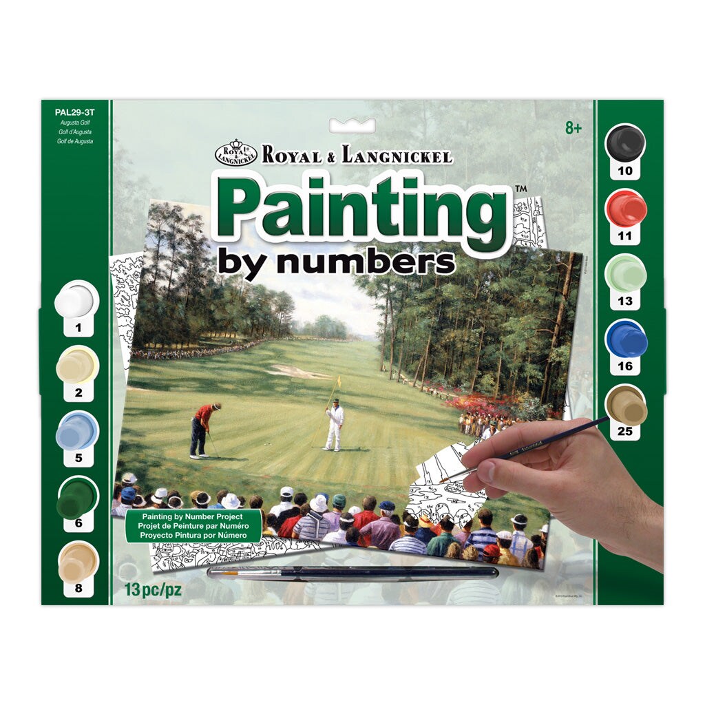 PAL29 | Painting by numbers&#x2122; 13pc 11.25&#x22; x 13.375&#x22; Augusta Golf Painting Project