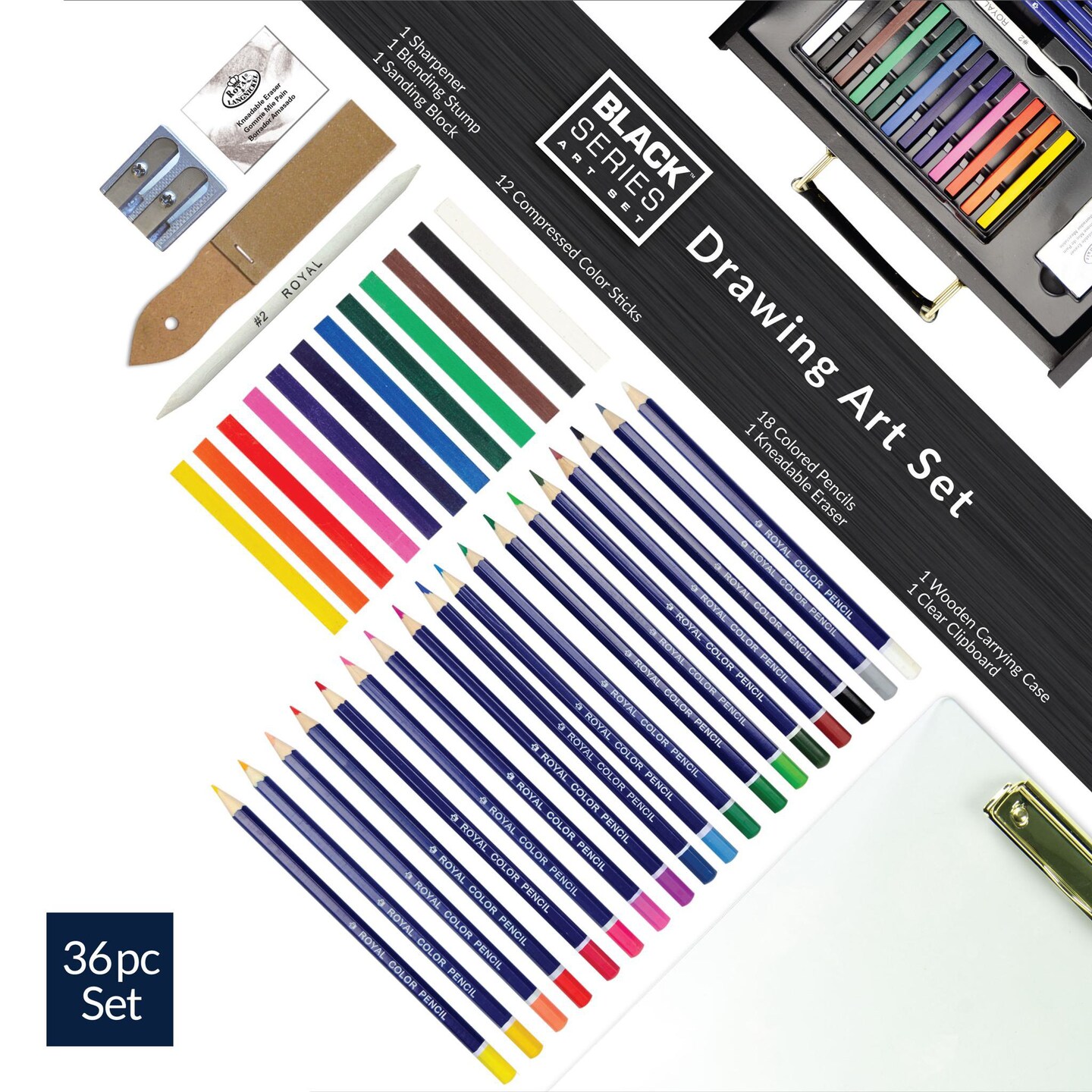 RSET-ART4103 | essentials&#x2122; 36pc Black Series Drawing Art Set