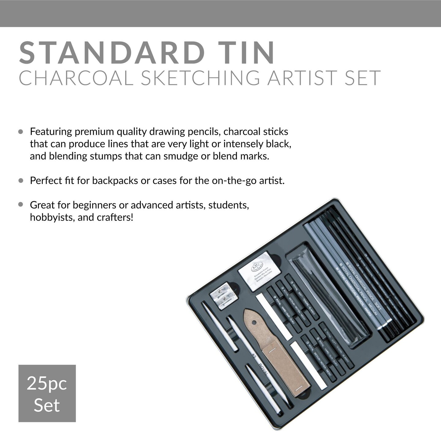 RSET-ART2711 | Charcoal Drawing Art Set - 25pc