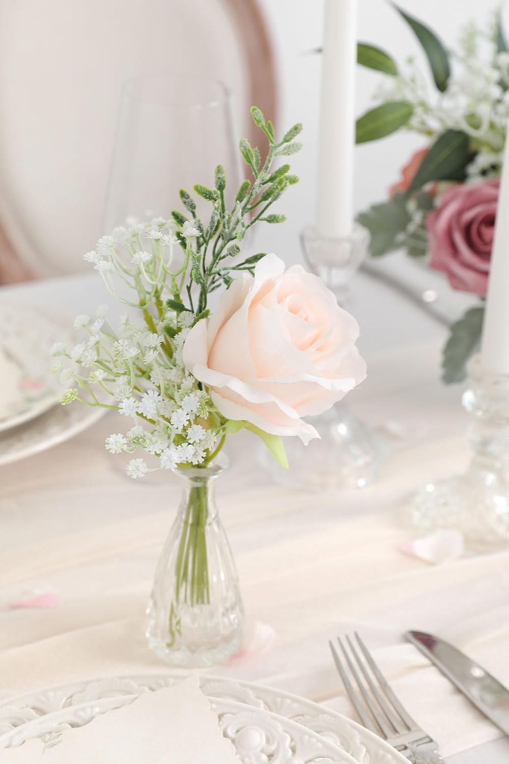 Babys Breath Artificial Flowers,30 Pcs White Gypsophila Greenery Sprays,Real Touch Flowers for Wedding Bouquets Centerpieces Floral Arrangements and Decorations