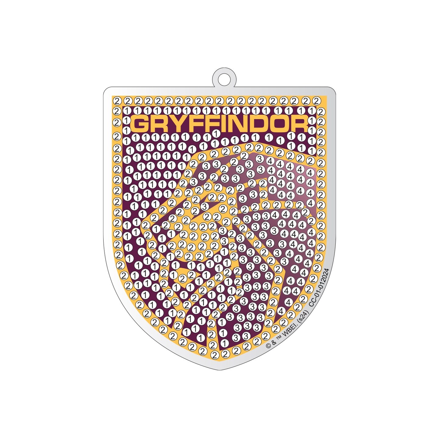Camelot Dots Diamond Art Kit 2.625"X3.14" -Harry Potter Gryffindor Crest Charm