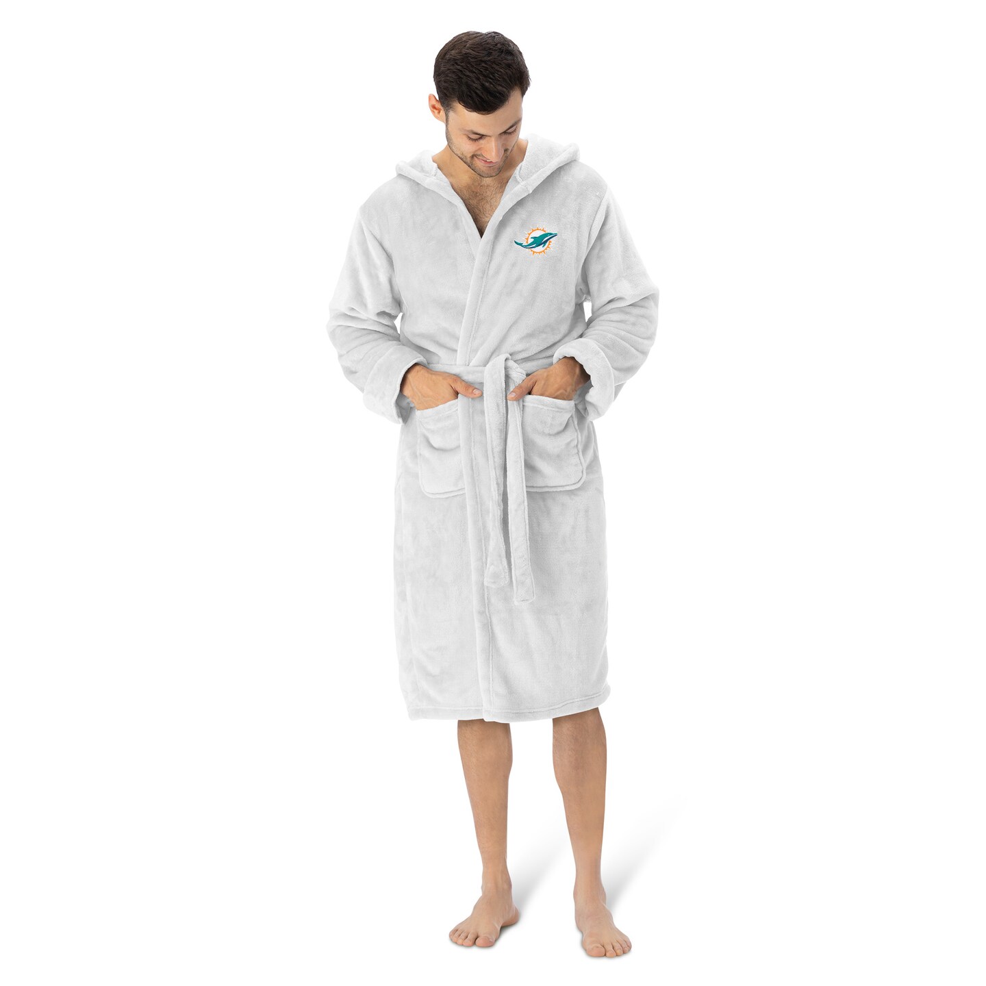 Miami Dolphins NFL Hooded Silk Touch Robe 26&#xD7;47 Inches