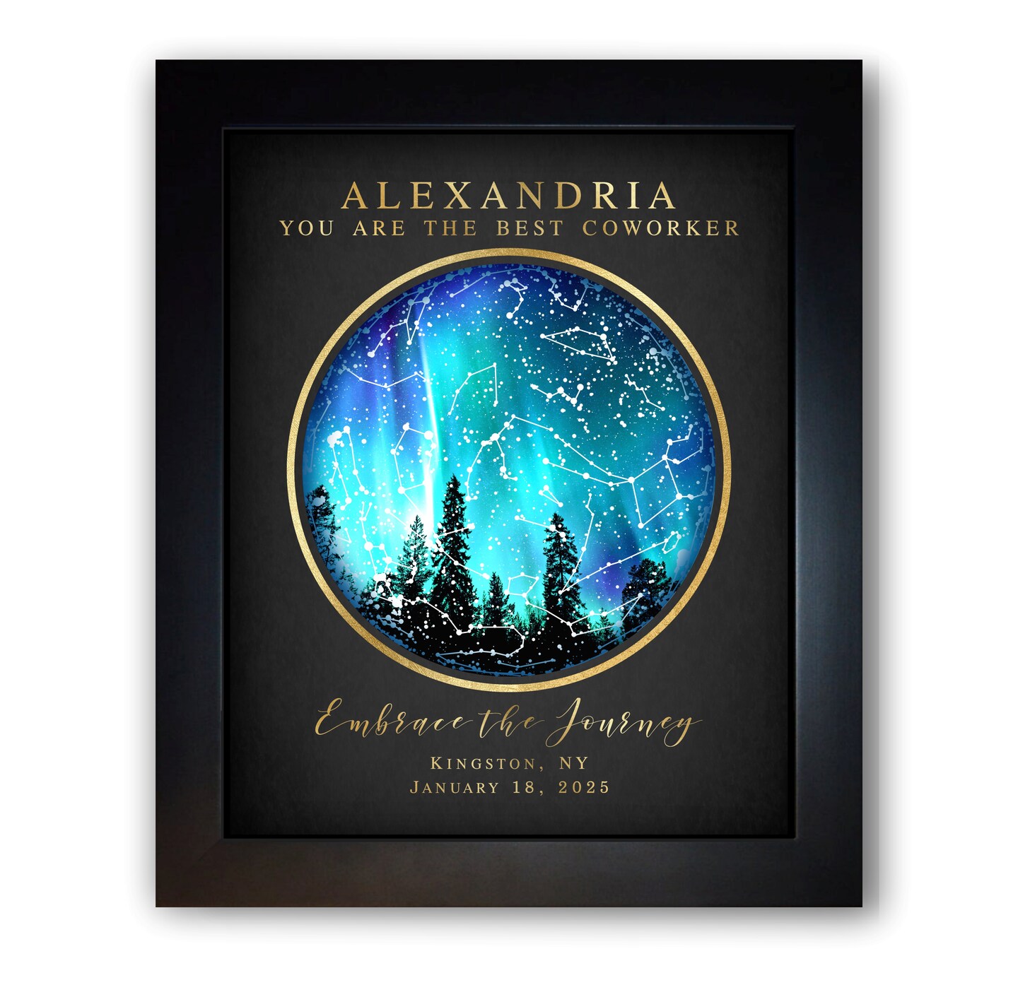 Custom Fathers Day Gift, from Daughter, Son, Wife, Baby, Real Star Art Astronomy Present for Dad