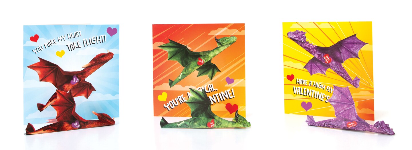 Flying Dragons Valentine Class Exchange cards