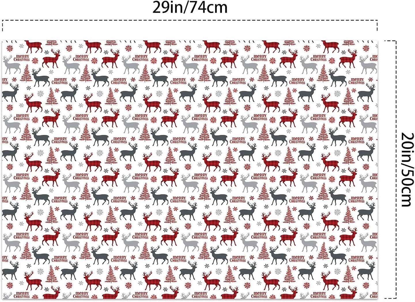 Christmas Wrapping Paper for Women Men Boys Girls,12Pcs Xmas Gift Wrapping Paper with Reindeer, Christmas Tree, Snowflakes, &#x22;Merry Christmas&#x22; Words, Candy Canes, Bells, Holiday Gift Wrap 20&#xD7;29 Inch