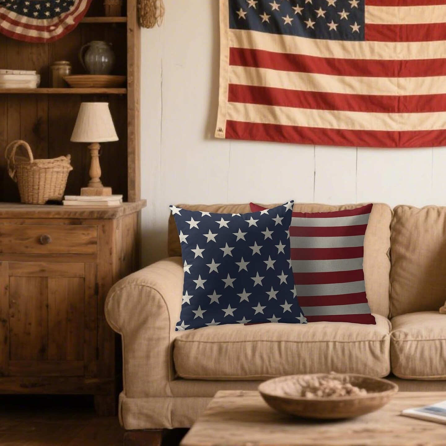 Set of 2 Throw pillow covers for 4th of July Decorations