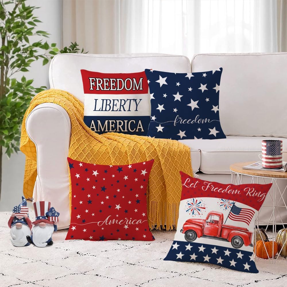 Throw Pillow Covers for 4th of July Decorations