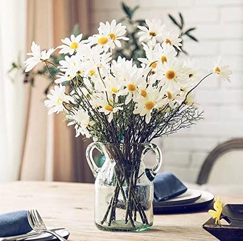 10pcs Artificial Daisy Flowers Flower Arrangements for Home Hotel Office Wedding Party Garden Craft Art Decor Each Approx 21&#x22; High No Vase White