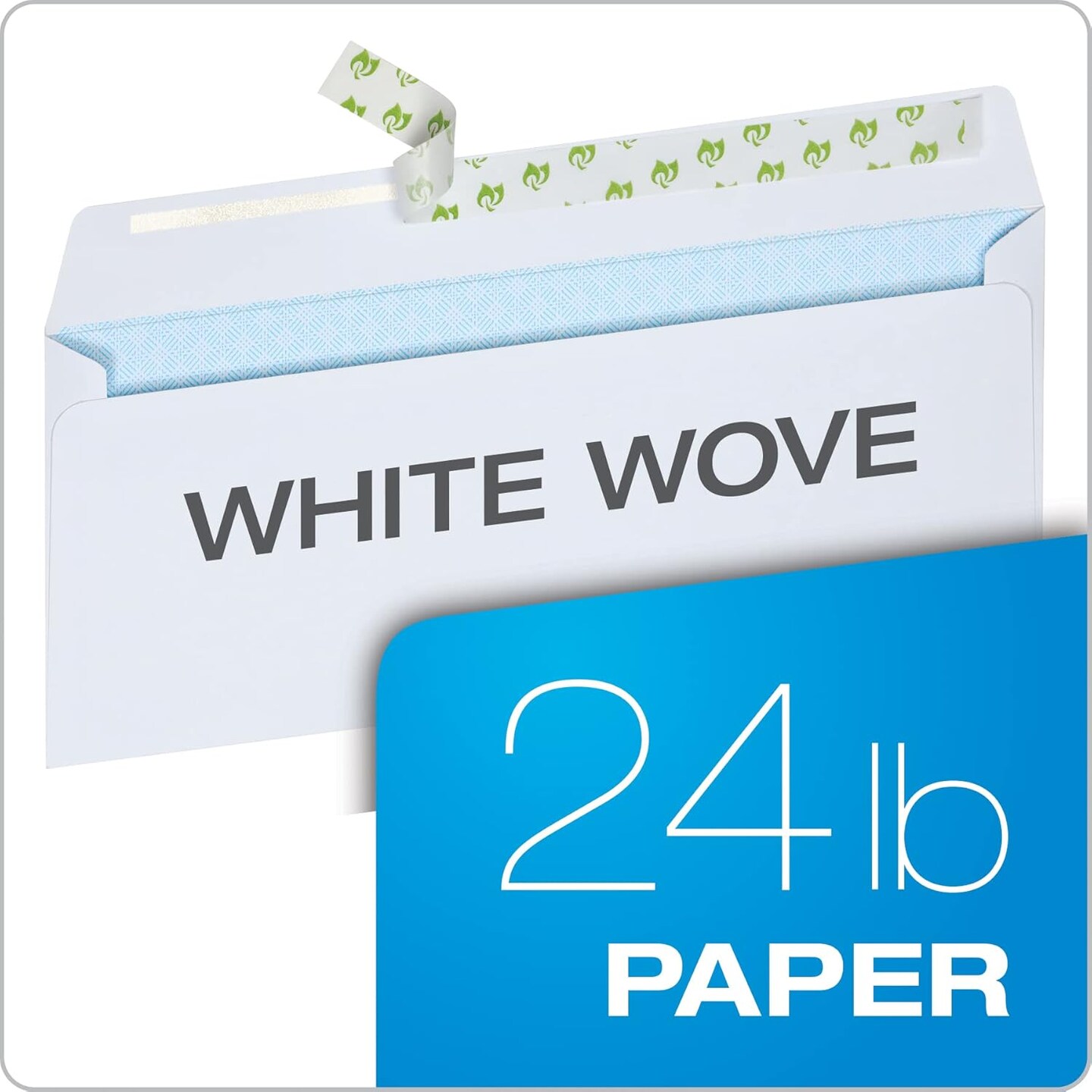#10 Security Envelopes, No Window, Redi-Strip Self Seal Envelopes, 24-lb White Wove, 4-1/8&#x22; x 9-1/2&#x22;, 100 per Box (QUA69117)