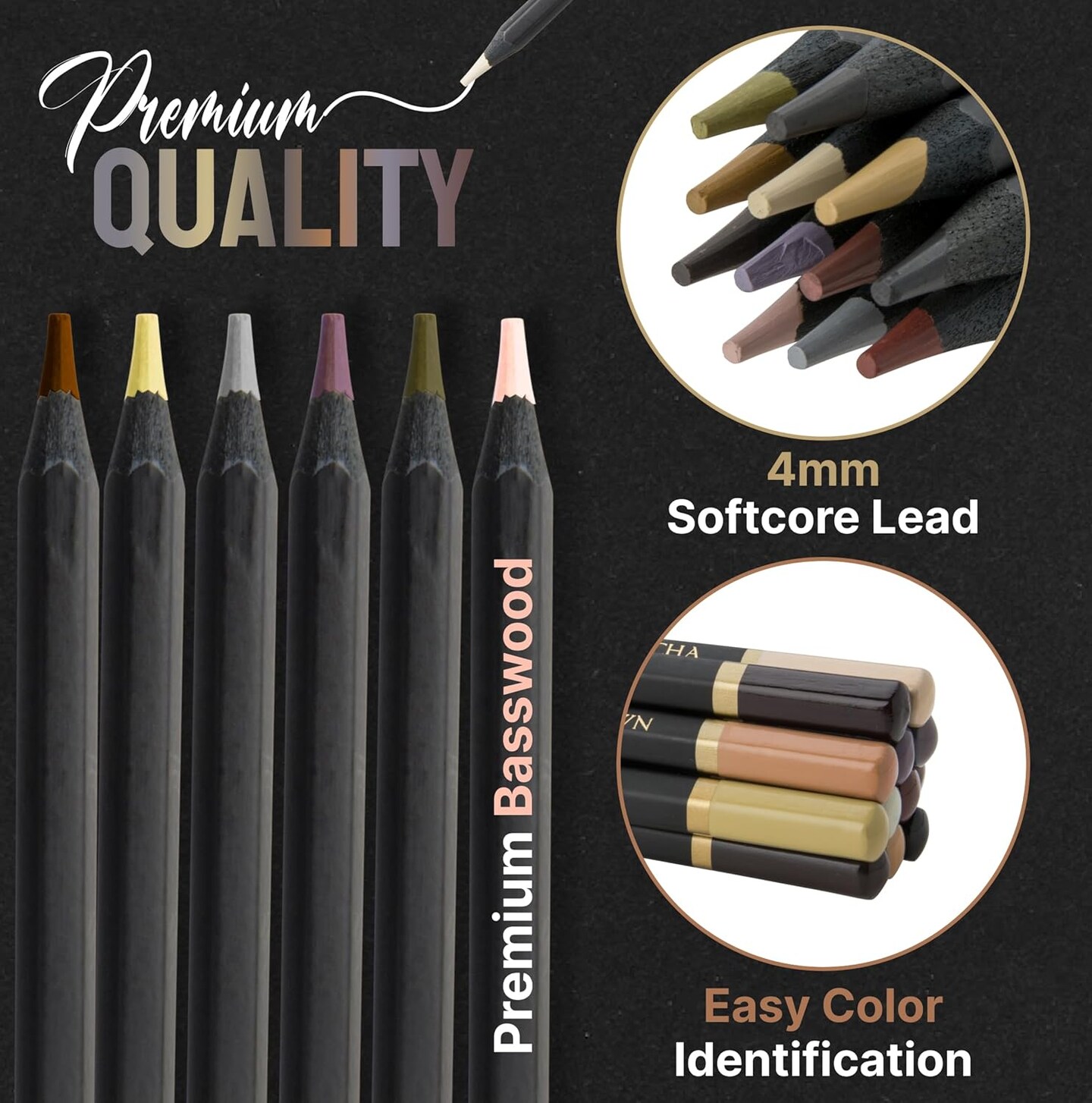 Skin Tone Colored Pencils for Adult Coloring Books &#x2013; 12 Soft Core Color Pencils for Portraits and Skintone Artists