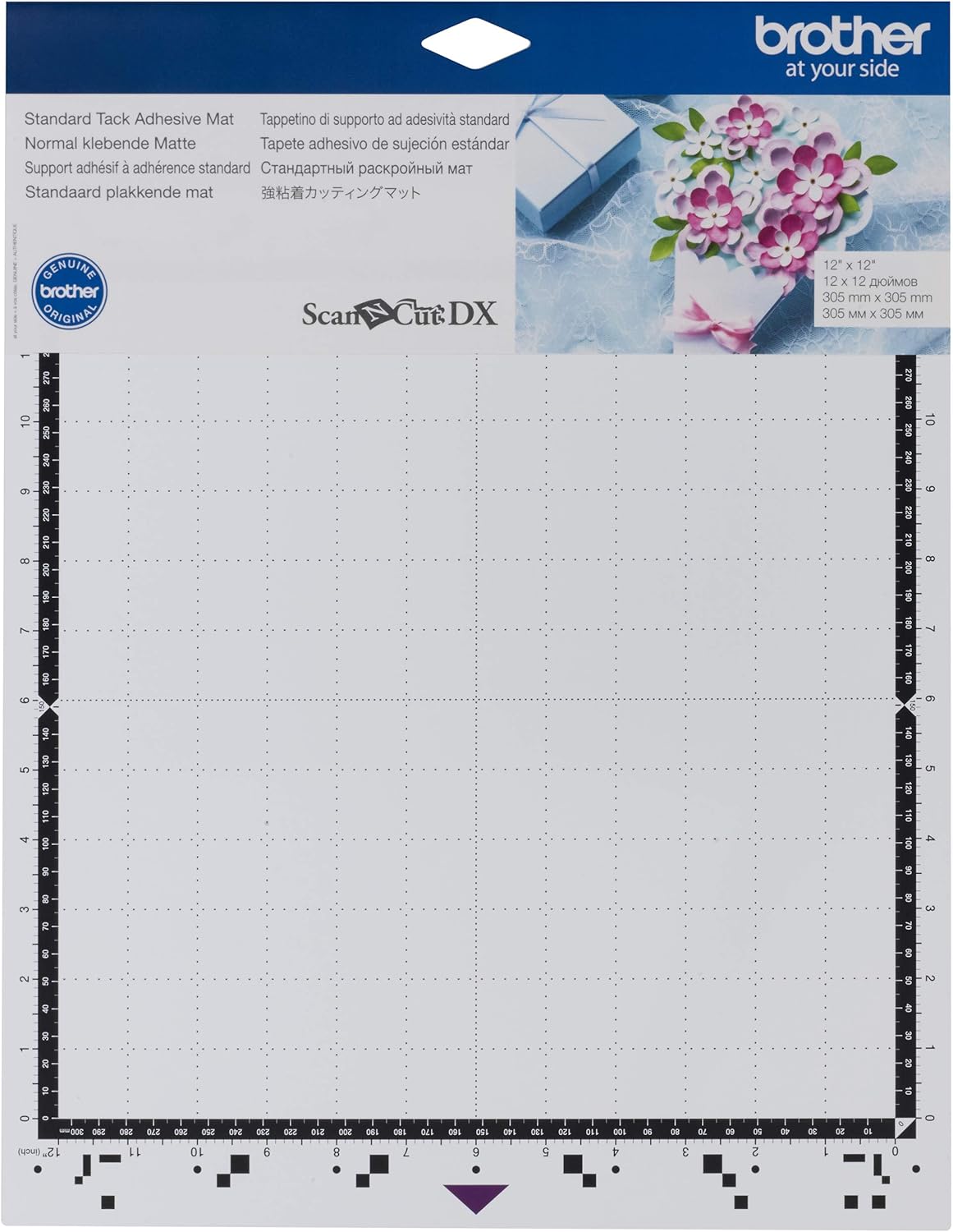 Brother ScanNCut DX Mat CADXMATSTD12, 12" x 12" Standard Tack Adhesive Mat