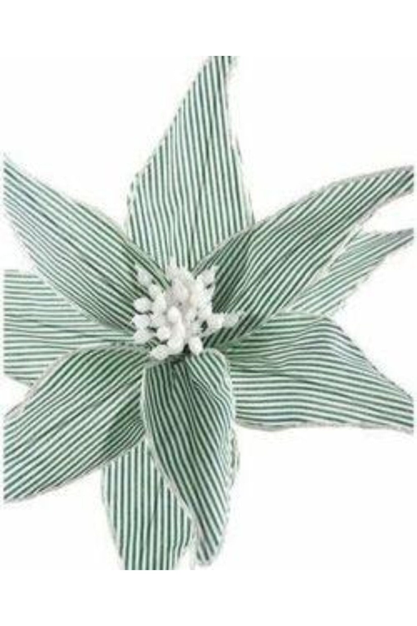 20&#x22; Canvas Striped Poinsettia: Dark Green