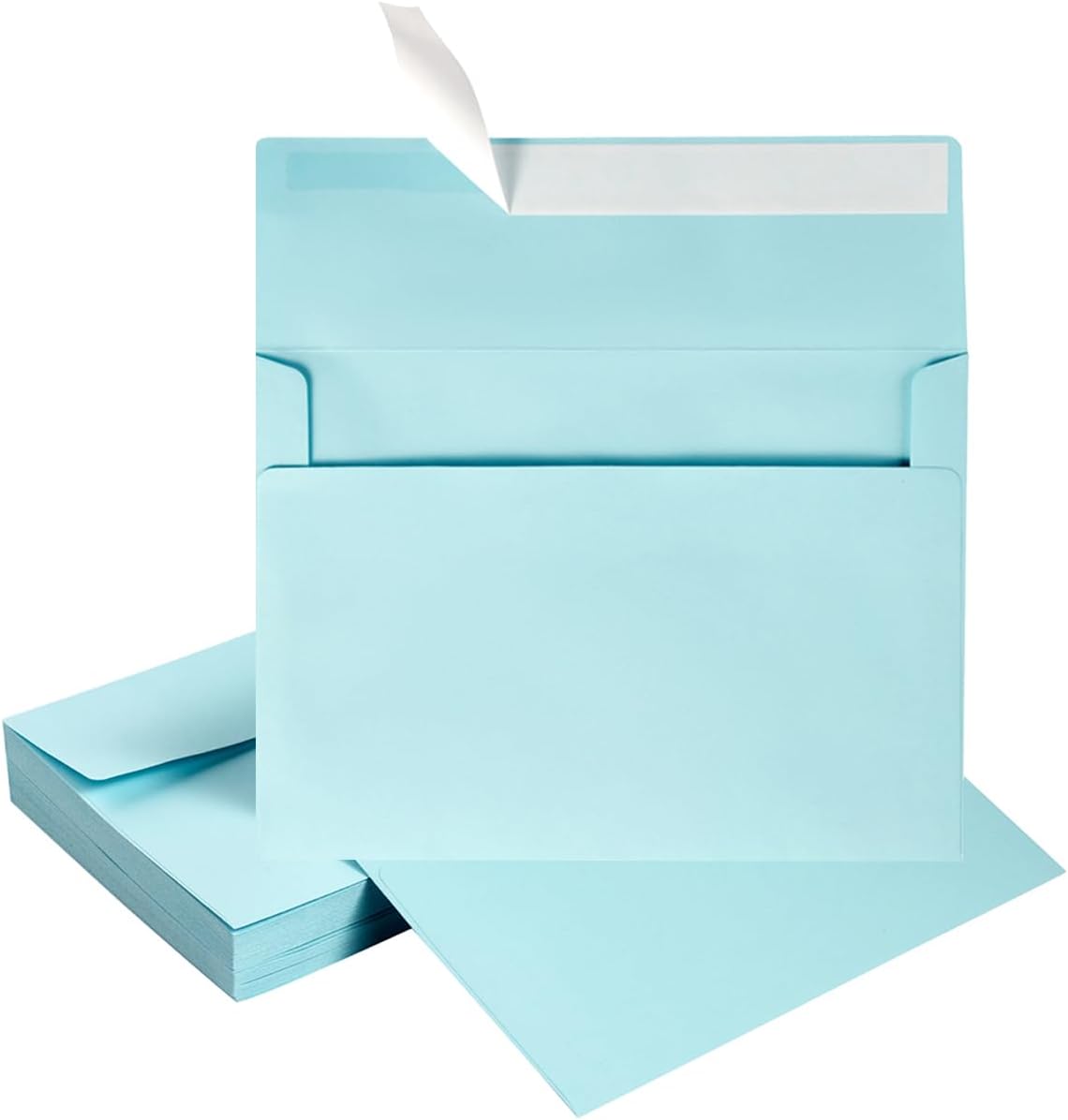 100 Pack Light Blue A7 Envelopes Self-Adhesive 5x7 Envelopes for Invitations, 5x7 Greeting Cards (Light Blue, 5.24 x 7.21 Inches)