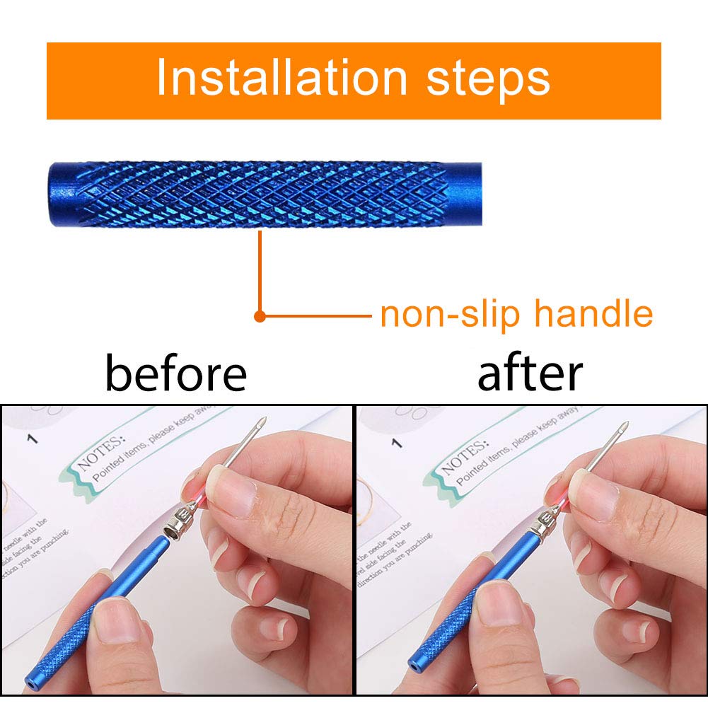 Punch Needle, 43 Pieces Punch Needle Tool and Instructions - Punch Needle Embroidery Kit with Embroidery Tools, Seam Ripper, Threader and Thimble, Needle Punch Kits for Beginners