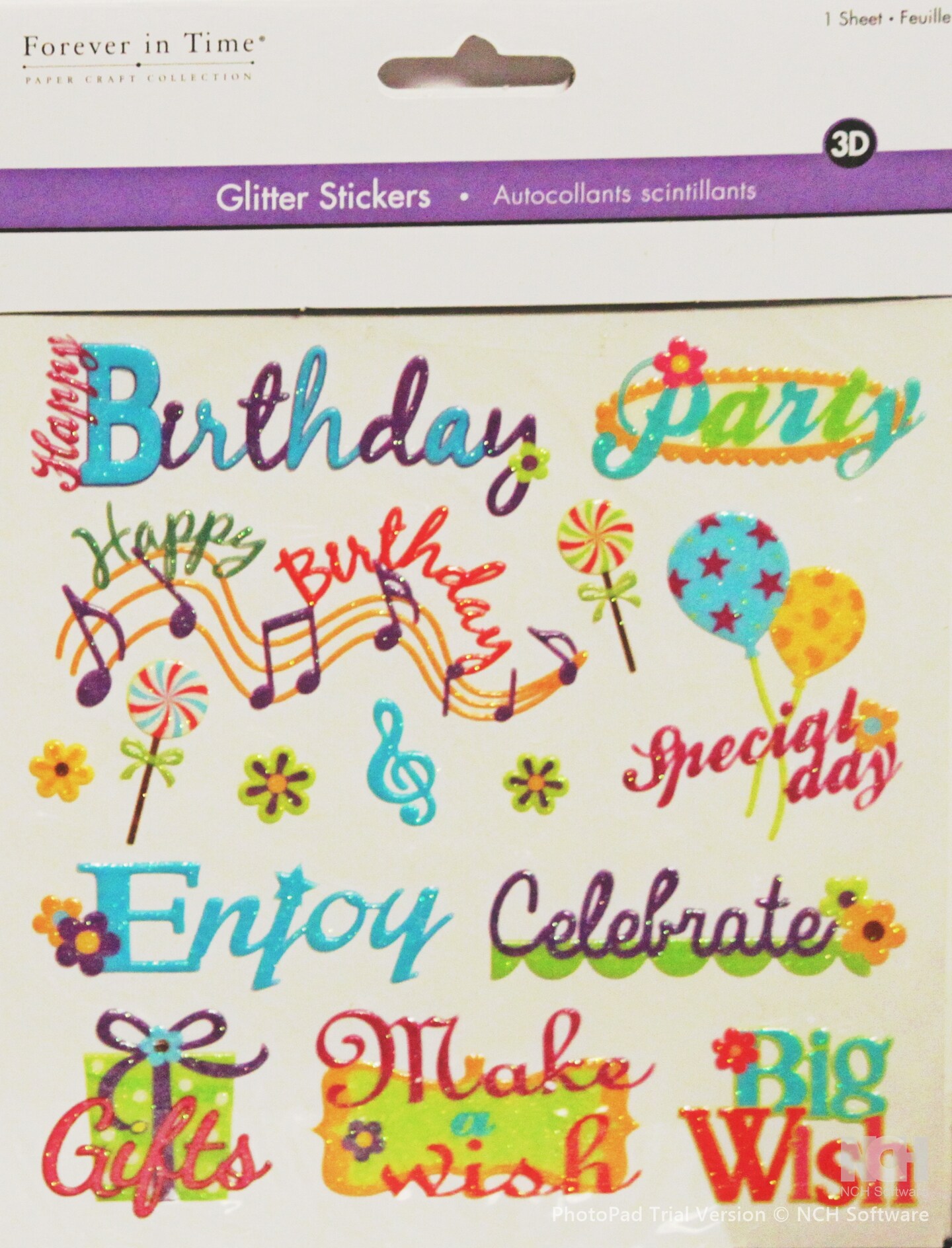 Forever In TIme Birthday Wish Glitter Stickers | Michaels