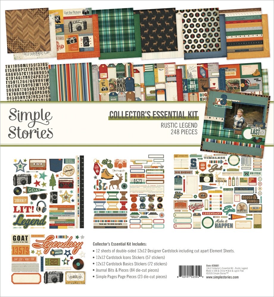 Simple Stories Collector's Essential Kit 12"X12"-Rustic Legend