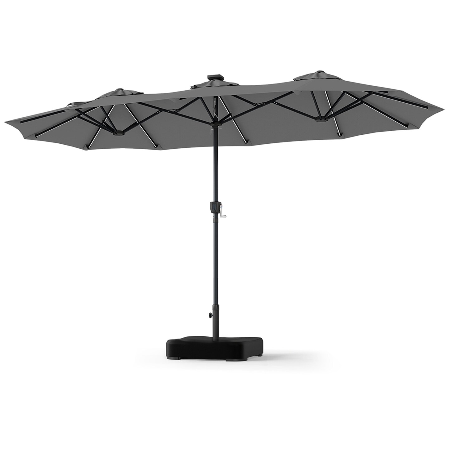 13 x 7 Ft Double-Sided Patio Umbrella with 108 Solar LED Lights