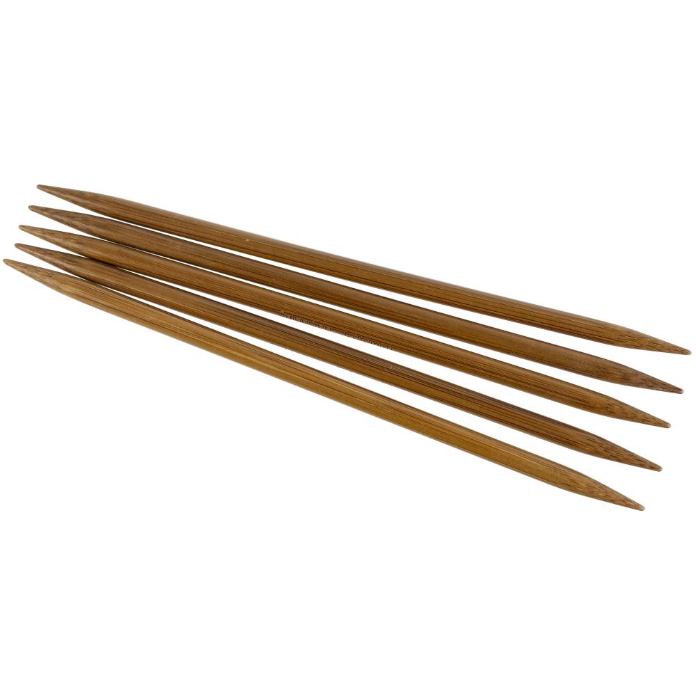 ChiaoGoo Double Point Dark Patina Bamboo Knitting Needles 6&#x22; 5/Pkg - Sizes US 1 - 11 (2.25mm - 8mm)