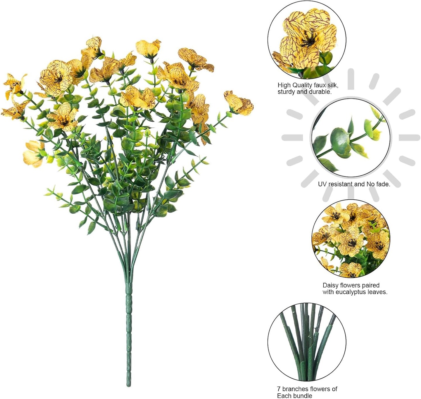 Artificial Fake Fall Mums Flowers Plants for Outdoor Outside Decoration