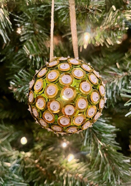 Vintage Style Sequin Christmas Ornament - Handmade Retro Holiday