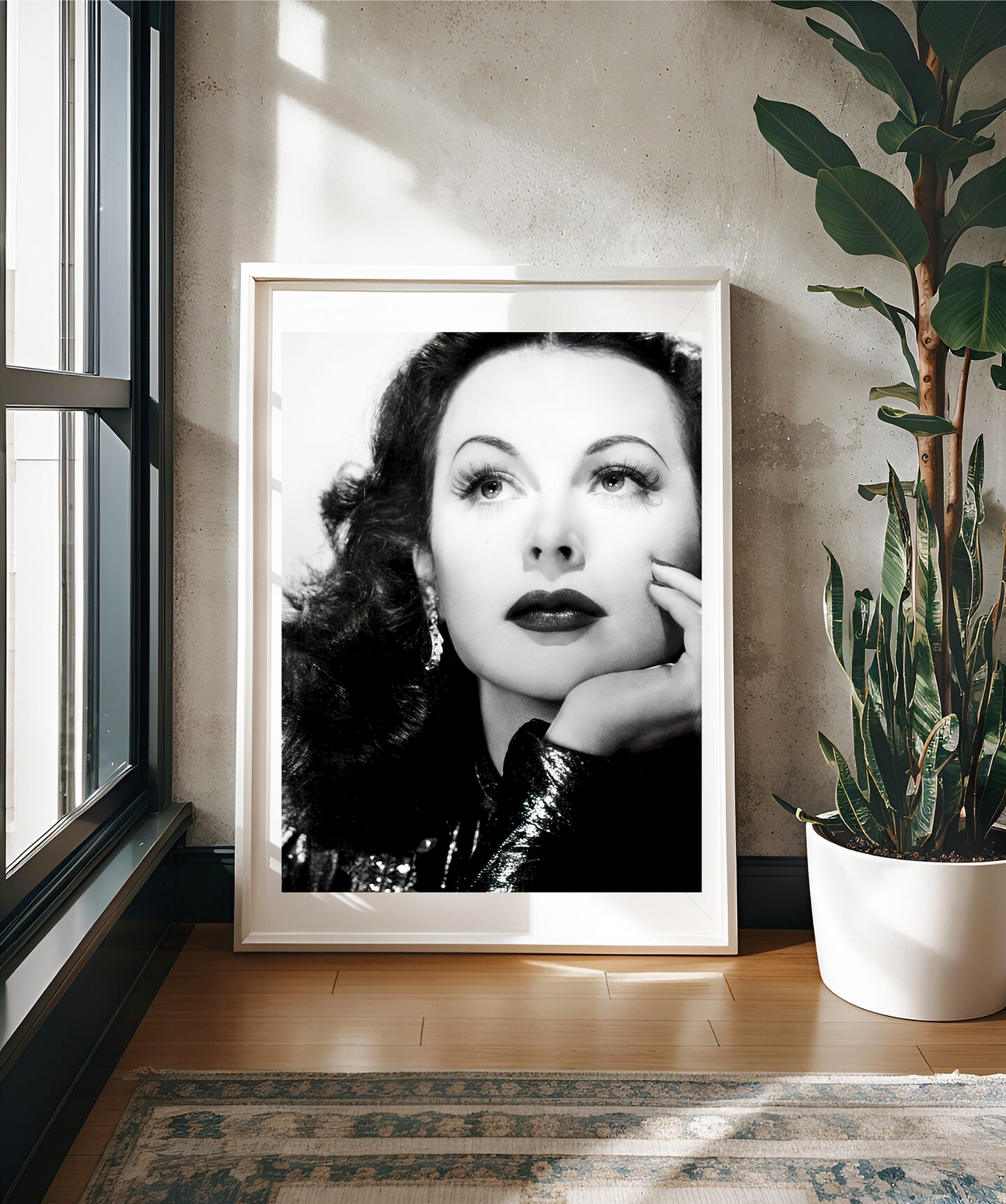 Hedy Lamarr c. 1940's studio portrait, black and white, multiple