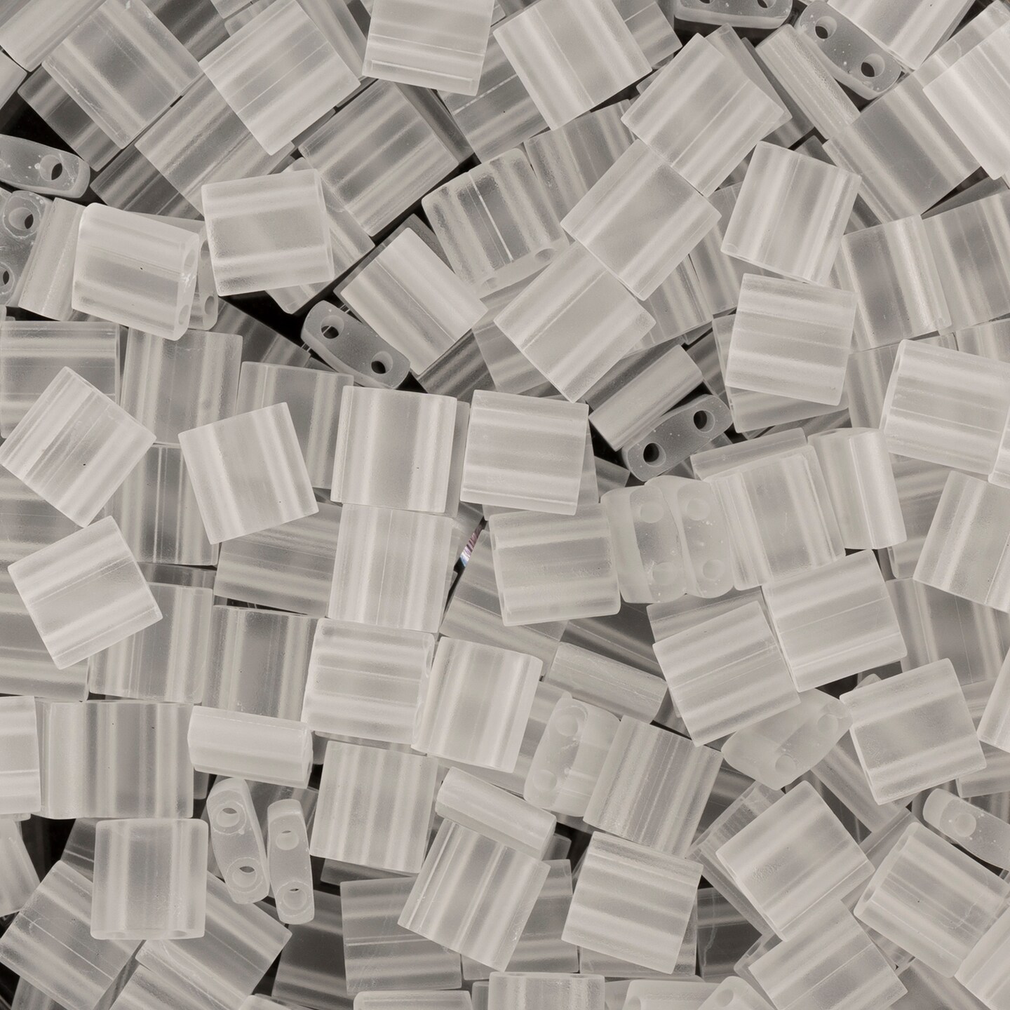 Miyuki Tila 5mm Transparent Matte Glass Beads, 5.2g