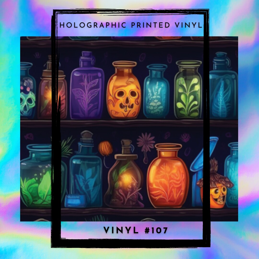 #107 HOLOGRAPHIC - What The Witch Halloween 12x12 Pattern Vinyl