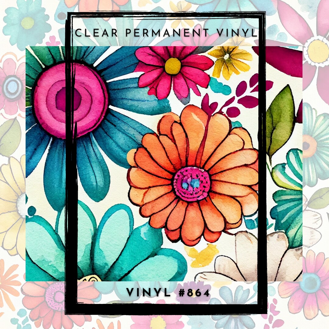 #864 CLEAR-Trippy Hippy- 12x12 Pattern Vinyl