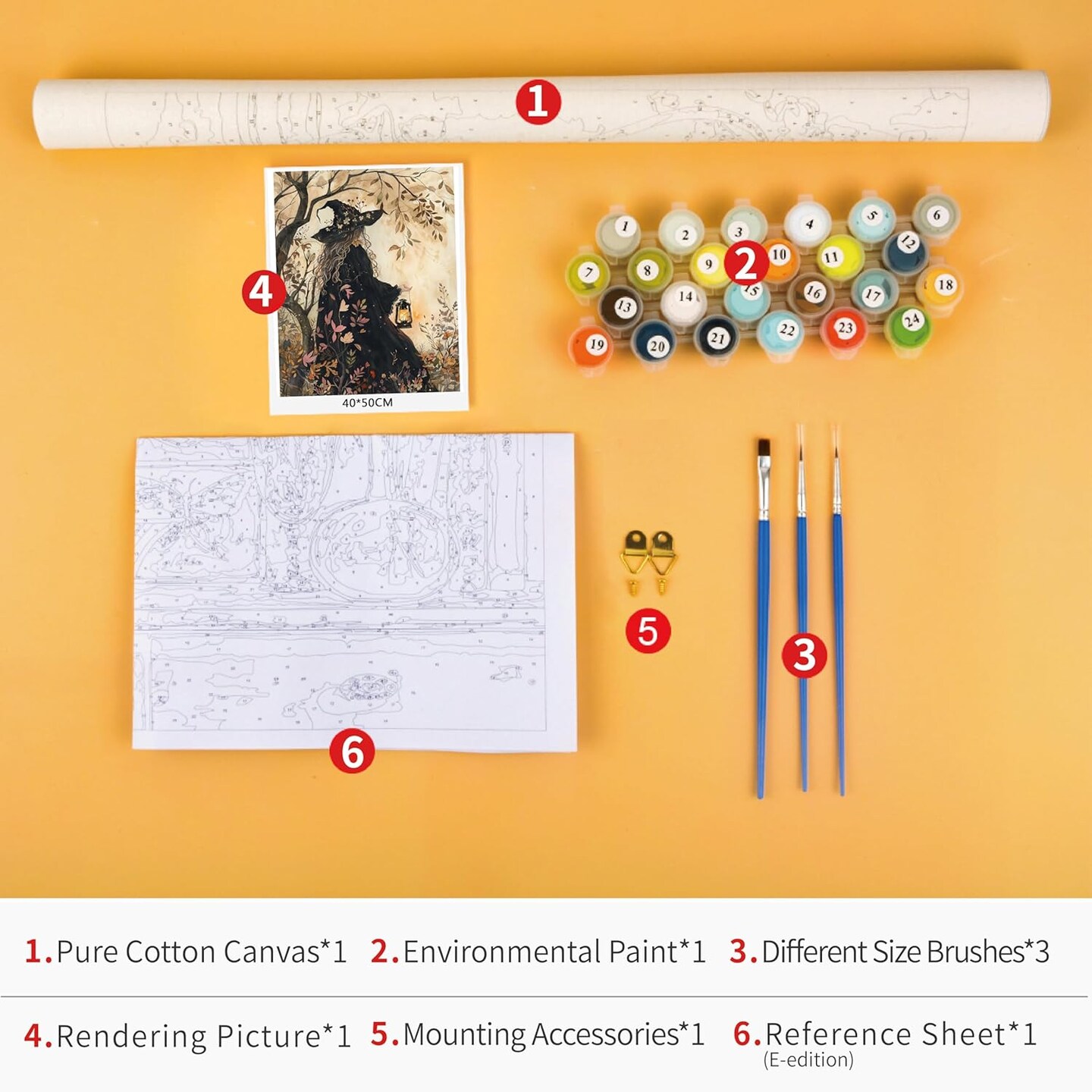 Paint by Numbers Kit for Adults, Forest Witch Paint by Numbers DIY Painting by Numbers for Adults Adults' Paint-by-Number Kits Witch Color by Numbers Crafts for Adults, 16 x20 Inch