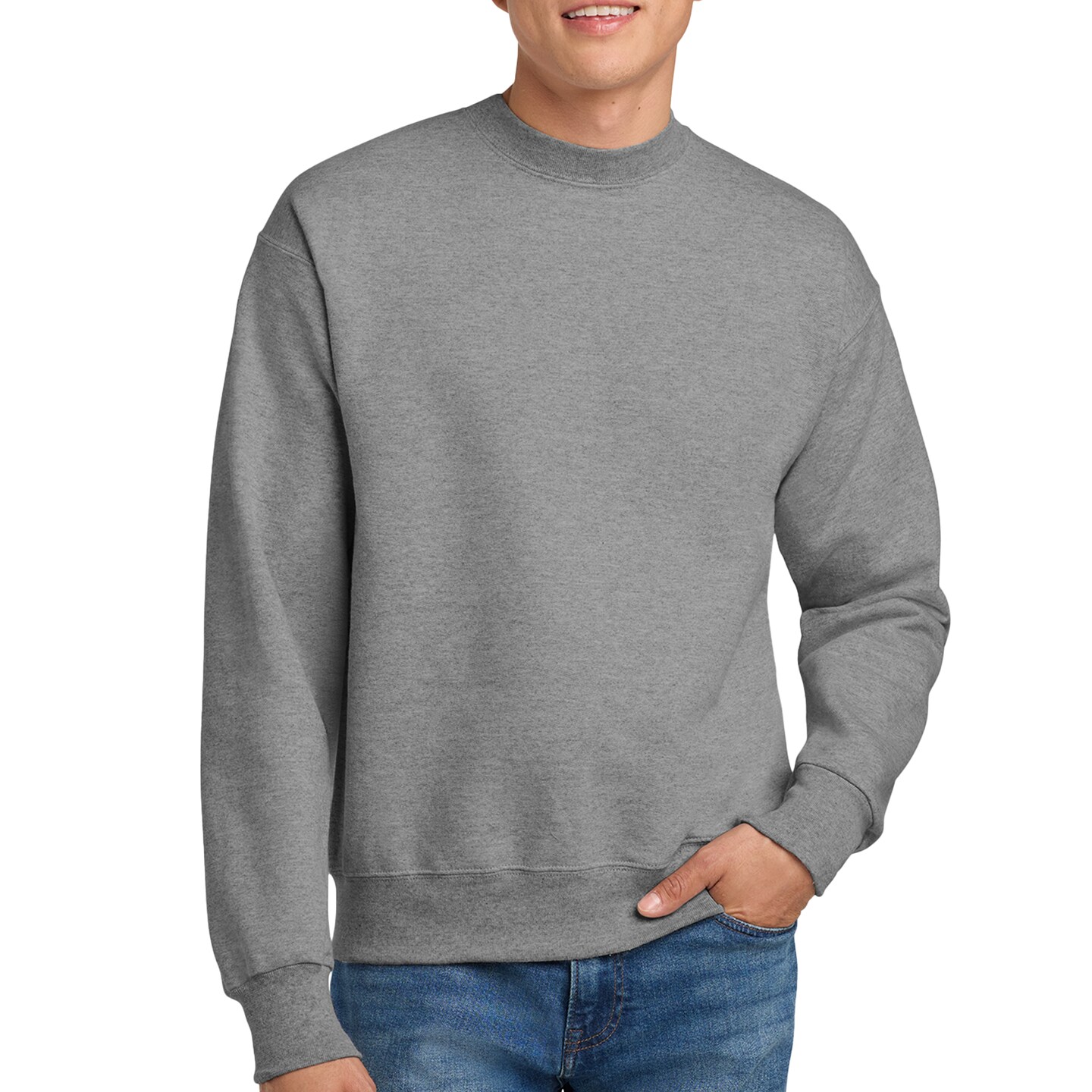 Hanes Adult Men&#x27;s Long Sleeve Heavyweight Ultimate Cotton Crewneck Sweatshirt, Multicolor