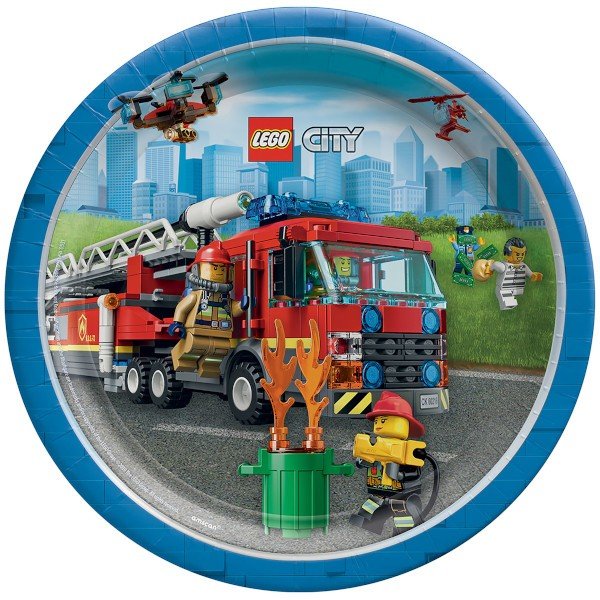 LEGO City 9&#x22; Paper Plates  - 8ct