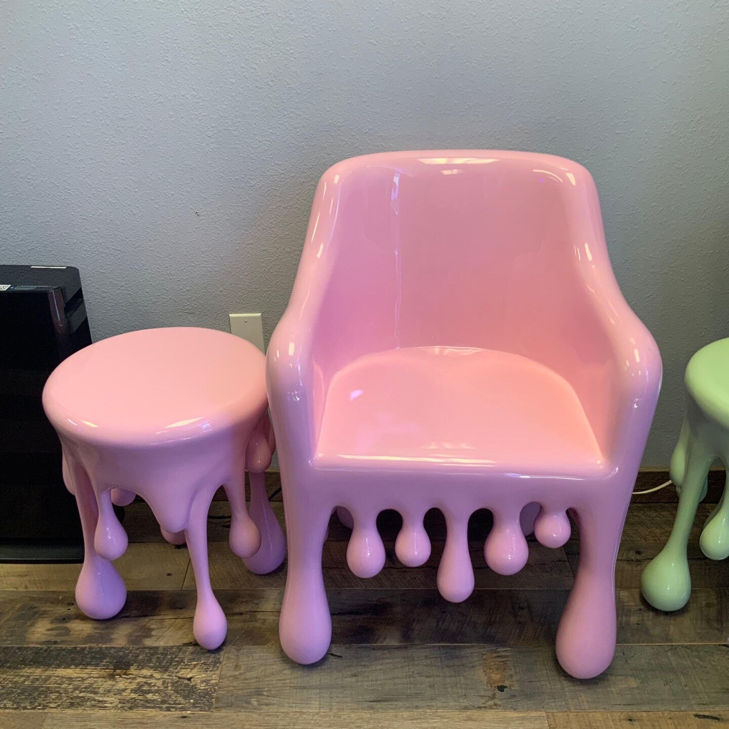 Pink Melting Side Table Dripping Statue
