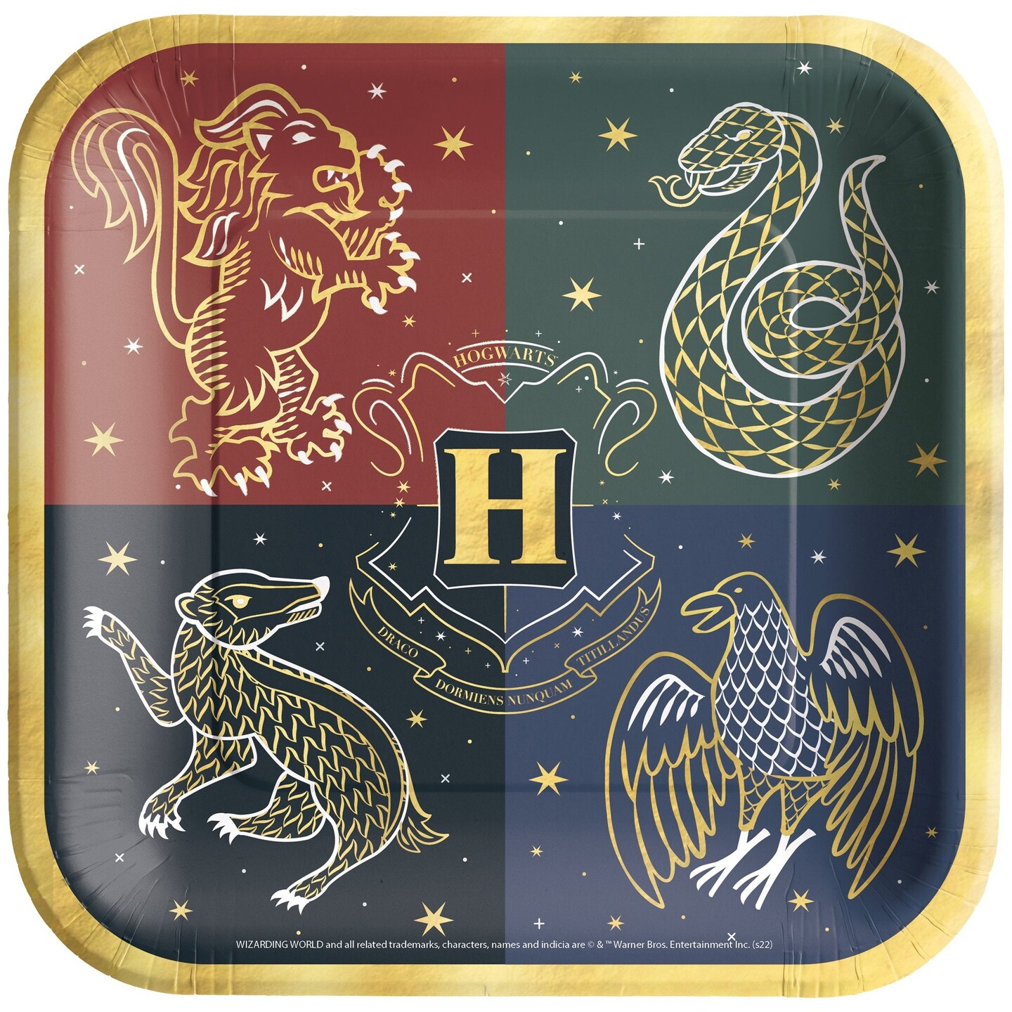 Harry Potter Hogwarts 9&#x22; Square Paper Plates - 8ct