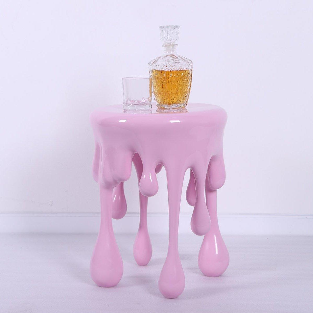 Pink Melting Side Table Dripping Statue