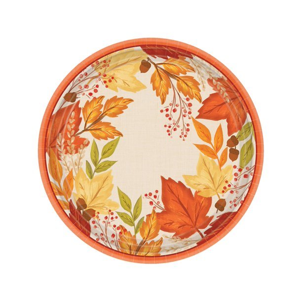 Fall Foliage Autumn 10&#x22; Paper Plates - 8ct