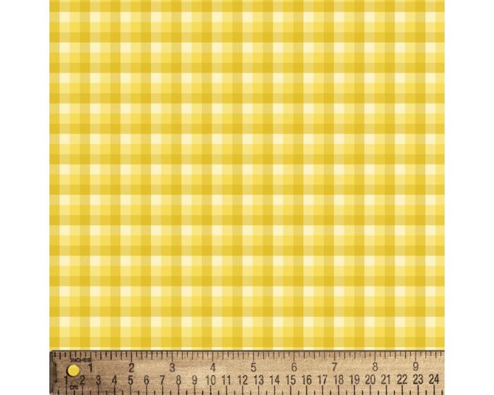 Checkered Gingham Yellow Cotton Fabric | By the Yard | Sewing and Crafting | 44 inches wide