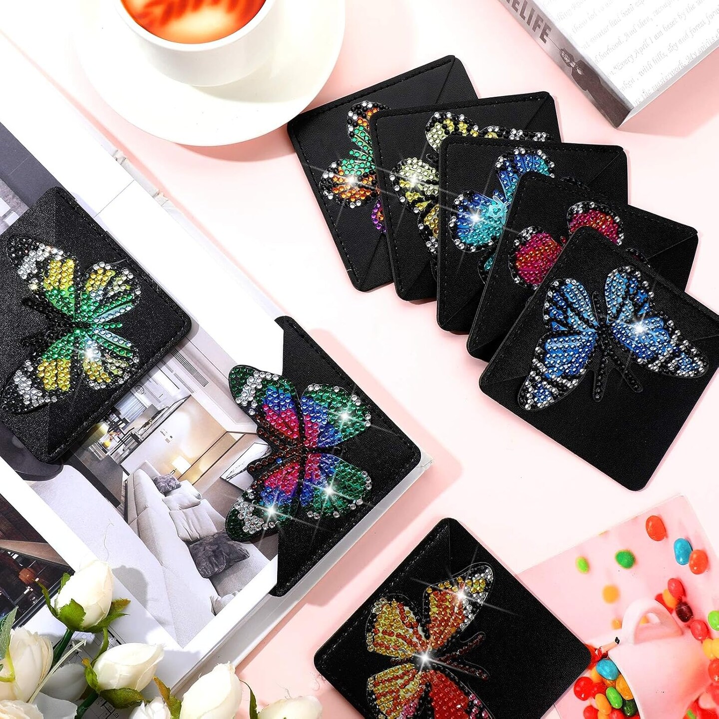 12 Pcs Diamond Painting Corner Bookmark Kits(Butterfly)