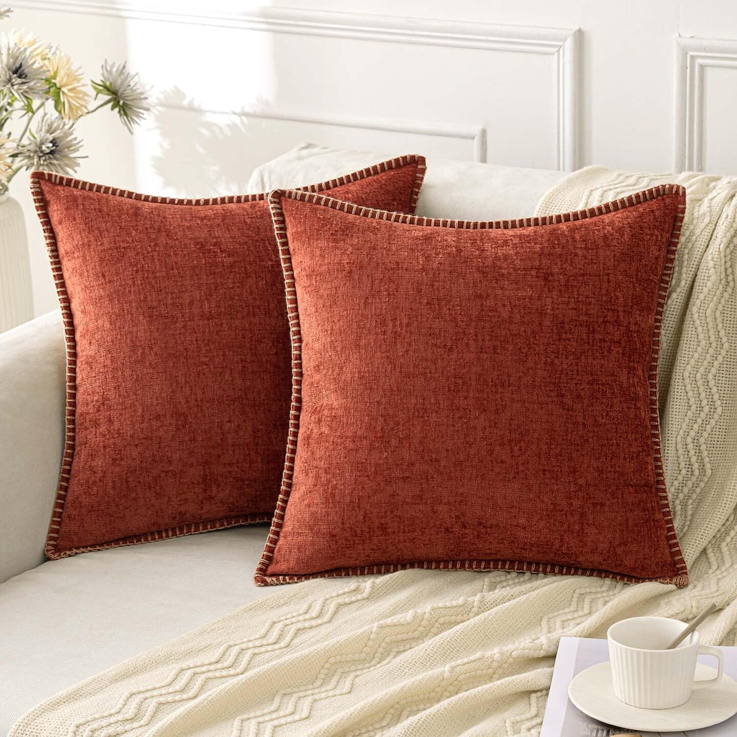 Pack of Fall Burnt Orange Throw Pillow Covers 18x18 Inch Michaels