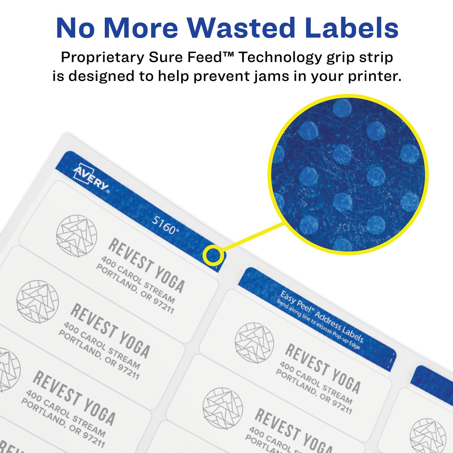Avery Round Printable Labels, 2.5" Diameter, Matte White, Sure Feed Technology, Laser & Inkjet Compatible, 300 Blank Labels Total (5294)